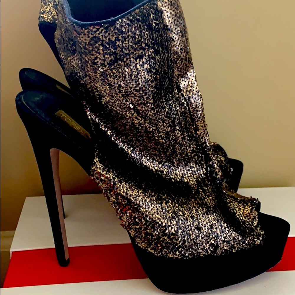 TopShop Glitter High Heel Boots